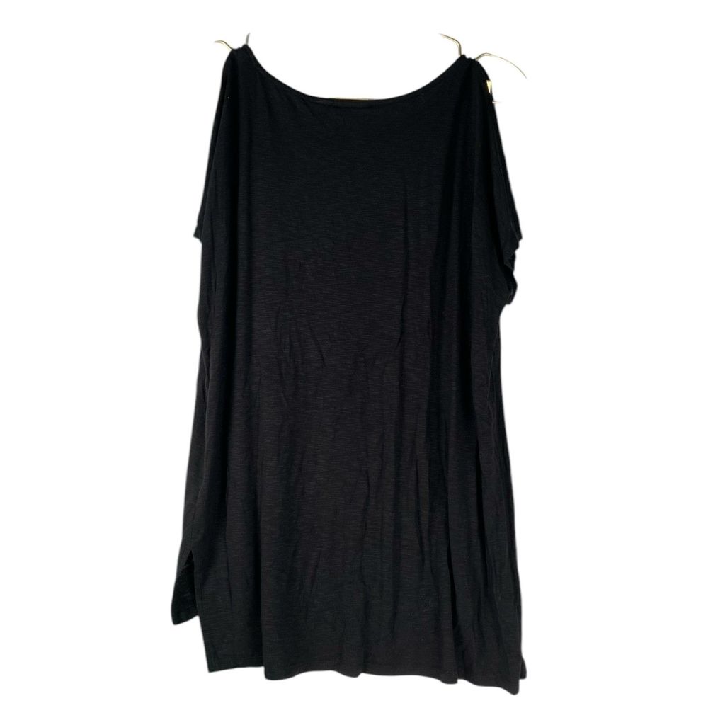 Tahari Black Flowy Short Sleeve Tee Medium – 583
